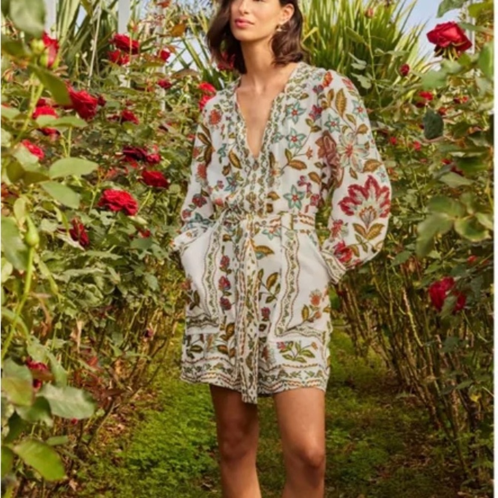 Off-White Botanicals Belted Romper
